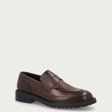 Men's loafers in natural grain brown calfskin