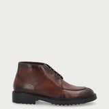 Men's lace-up ankle boots in airbrushed brown calfskin