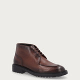 Men's lace-up ankle boots in airbrushed brown calfskin
