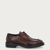 Derby moc-toe uomo in pelle di vitello aerografata marrone