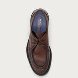 Derby moc-toe uomo in pelle di vitello aerografata marrone