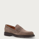 Men's grey suede varsity loafers