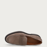 Men's grey suede varsity loafers