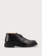 Men's smart-casual black leather lace-up ankle boots - Black | FRAU