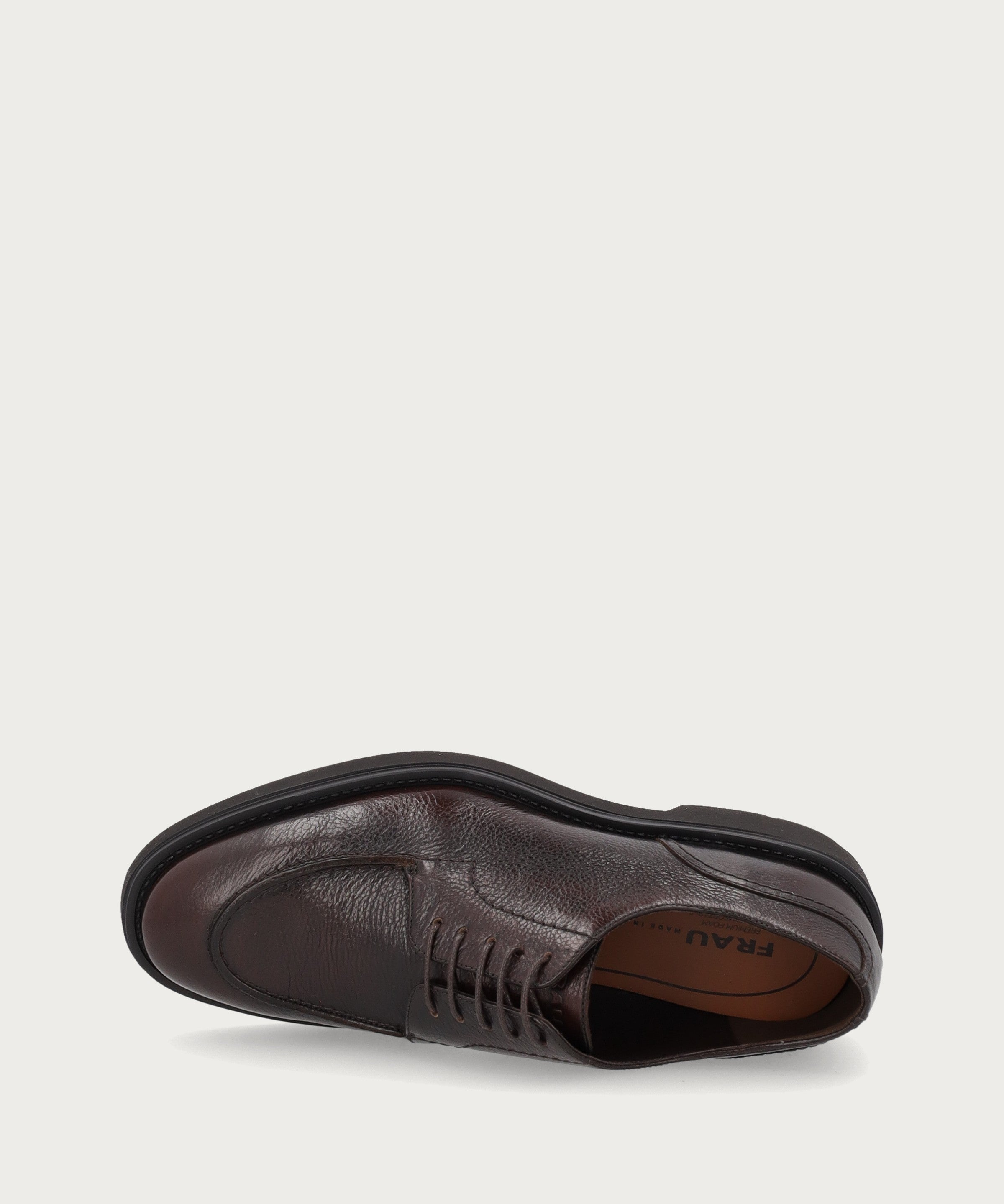 Scarpe stringate uomo in pelle naturale marrone con effetto sfumato
