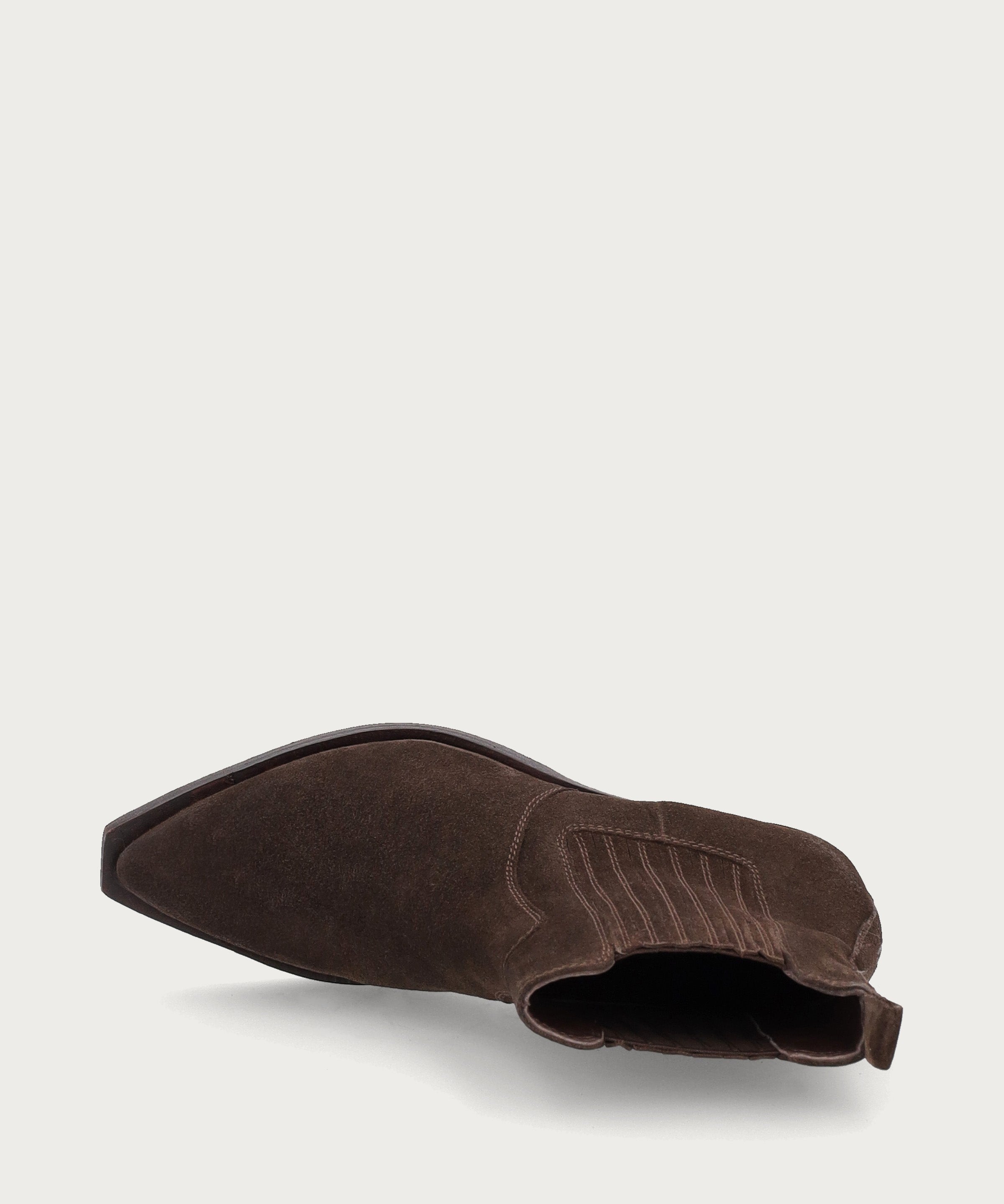 Brown distressed-effect suede Texan ankle boots