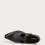 Texan-style heeled shoes in black leather