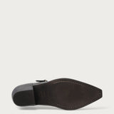 Texan-style heeled shoes in black leather
