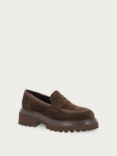 Women's brown suede loafers with chunky sole - Cocoa | FRAU