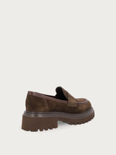Women's brown suede loafers with chunky sole - Cocoa | FRAU