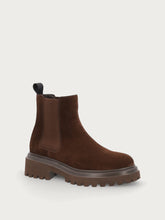 Women's brown suede Beatle boots with chunky sole - Cocoa | FRAU