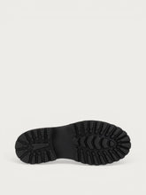 Damen-Beatle-Boots aus Veloursleder in Schwarz mit Chunky-Sohle - Schwarz | FRAU