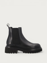 Damen-Beatle-Boots aus Leder in Schwarz mit Chunky-Sohle - Schwarz | FRAU