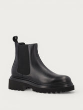 Damen-Beatle-Boots aus Leder in Schwarz mit Chunky-Sohle - Schwarz | FRAU