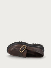 Mocassini donna in pelle a grana naturale marrone con suola chunky - Brown | FRAU
