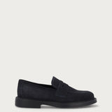 Women's basic blue suede loafers