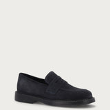 Women's basic blue suede loafers