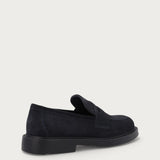 Women's basic blue suede loafers