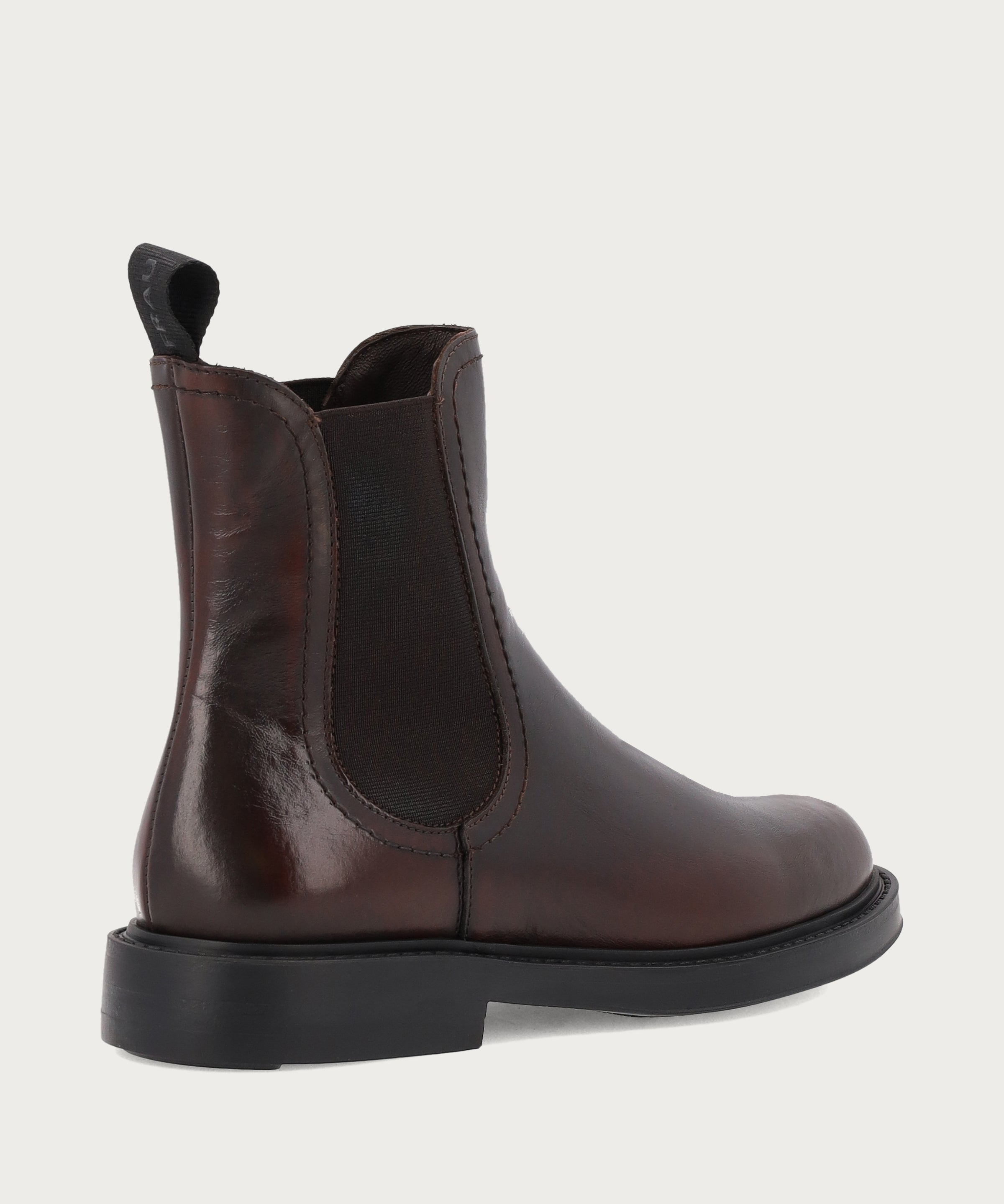 Basic-Damen-Beatle-Boots aus Leder in Braun