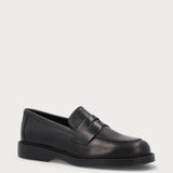 Women's basic black suede loafers