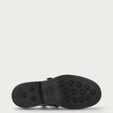 Stringate donna con frangia in pelle nera