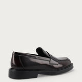 Women's loafers in ombre burgundy brushed leather