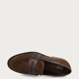 Women's brown pony-hair-effect leather varsity loafers