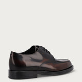 Allacciate donna in pelle lucida marrone