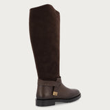 Riding boots donna in pelle scamosciata marrone
