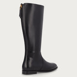 Black regenerated leather boots