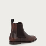 Beatles eleganti donna in pelle marrone sfumata