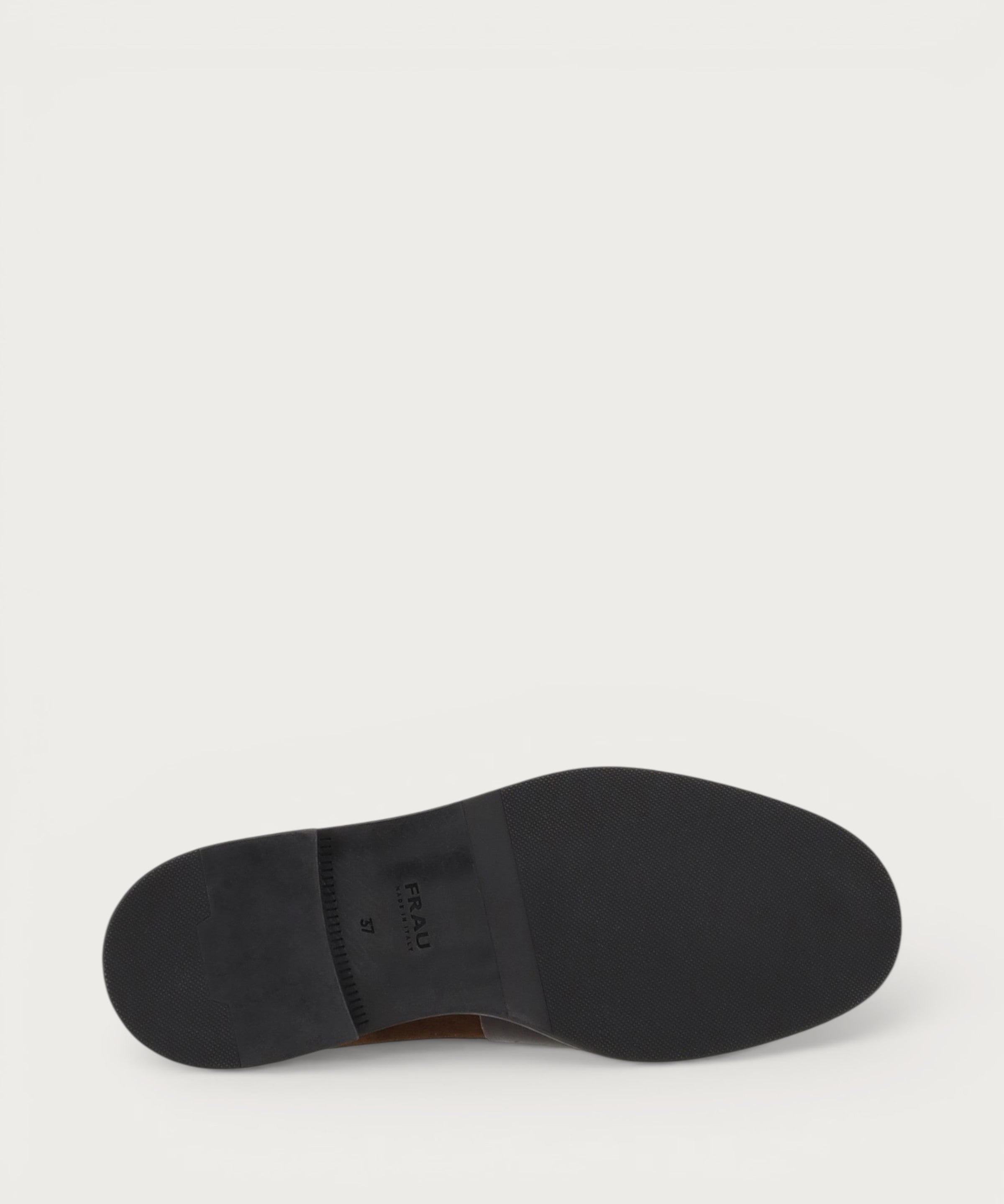 Women's brown suede loafers with tie detail