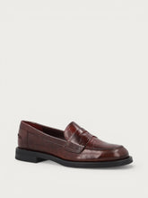 Women's classic polished burgundy leather loafers - Burgundy | FRAU