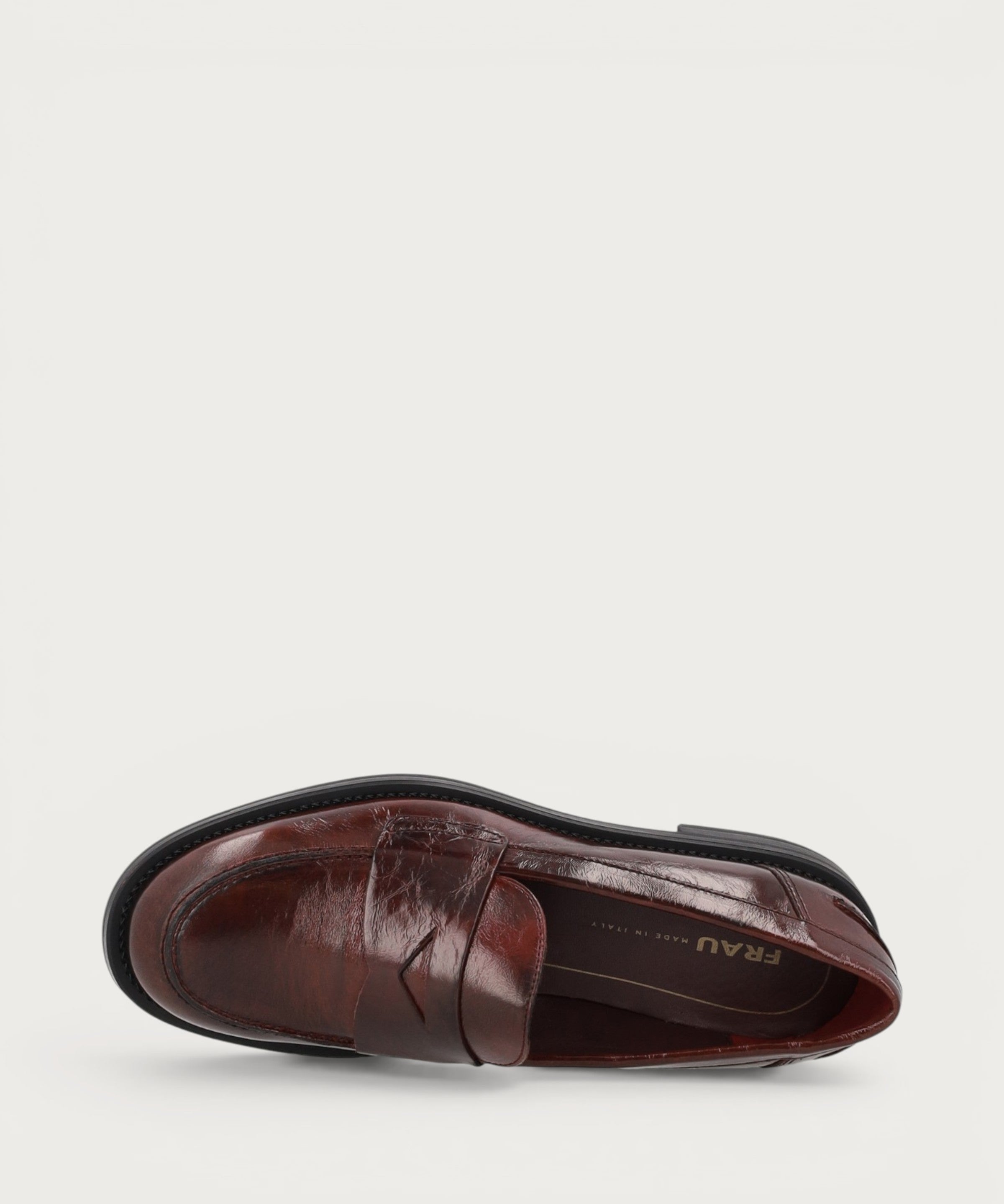 Women's classic polished burgundy leather loafers