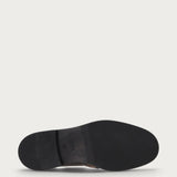 Women's brown brushed leather loafers with buckle