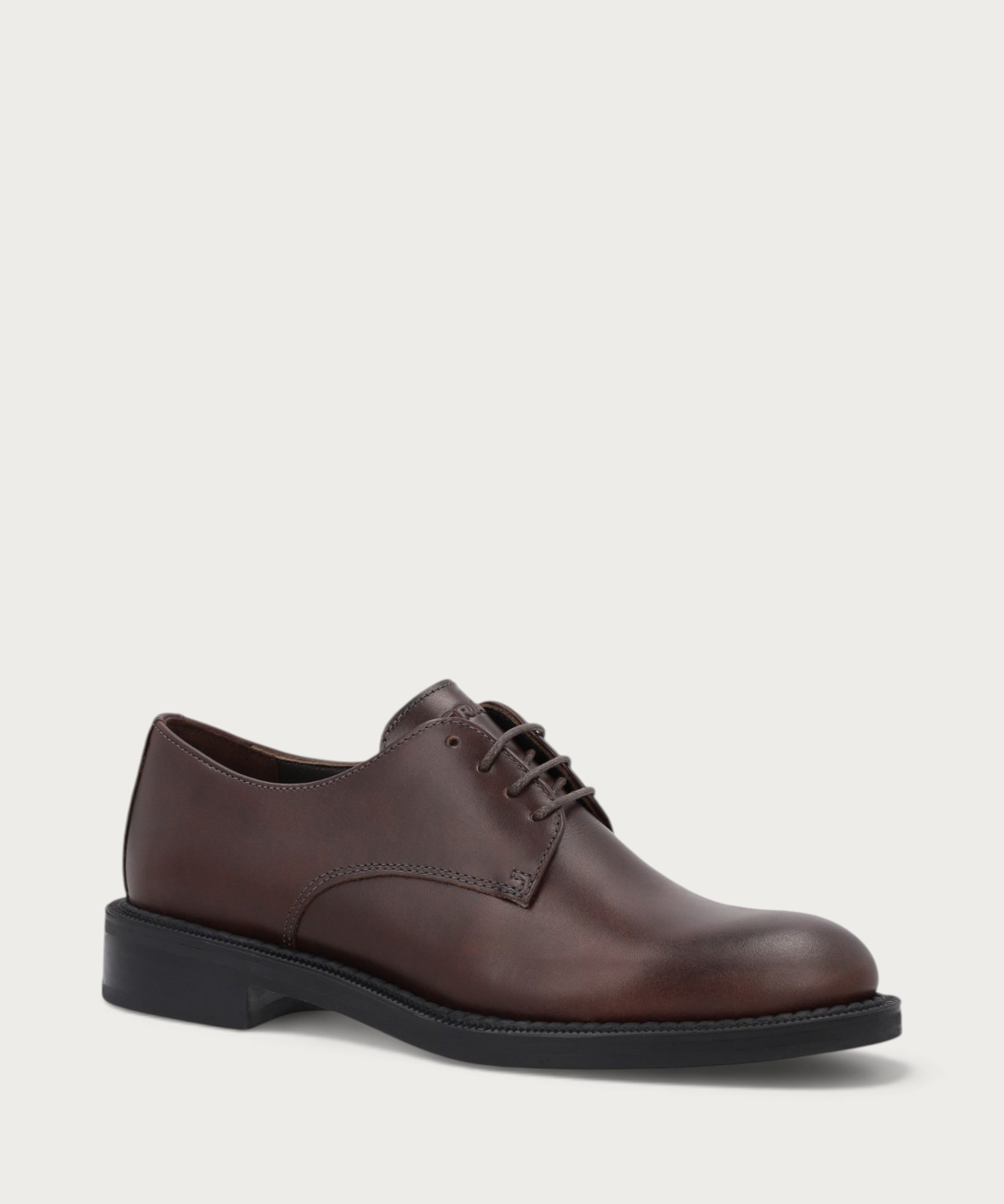 Damen-Oxford-Schuhe aus Glattleder in Braun