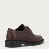 Women's plain brown leather Oxford shoes