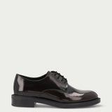 Women's smoky burgundy brushed leather Oxford shoes