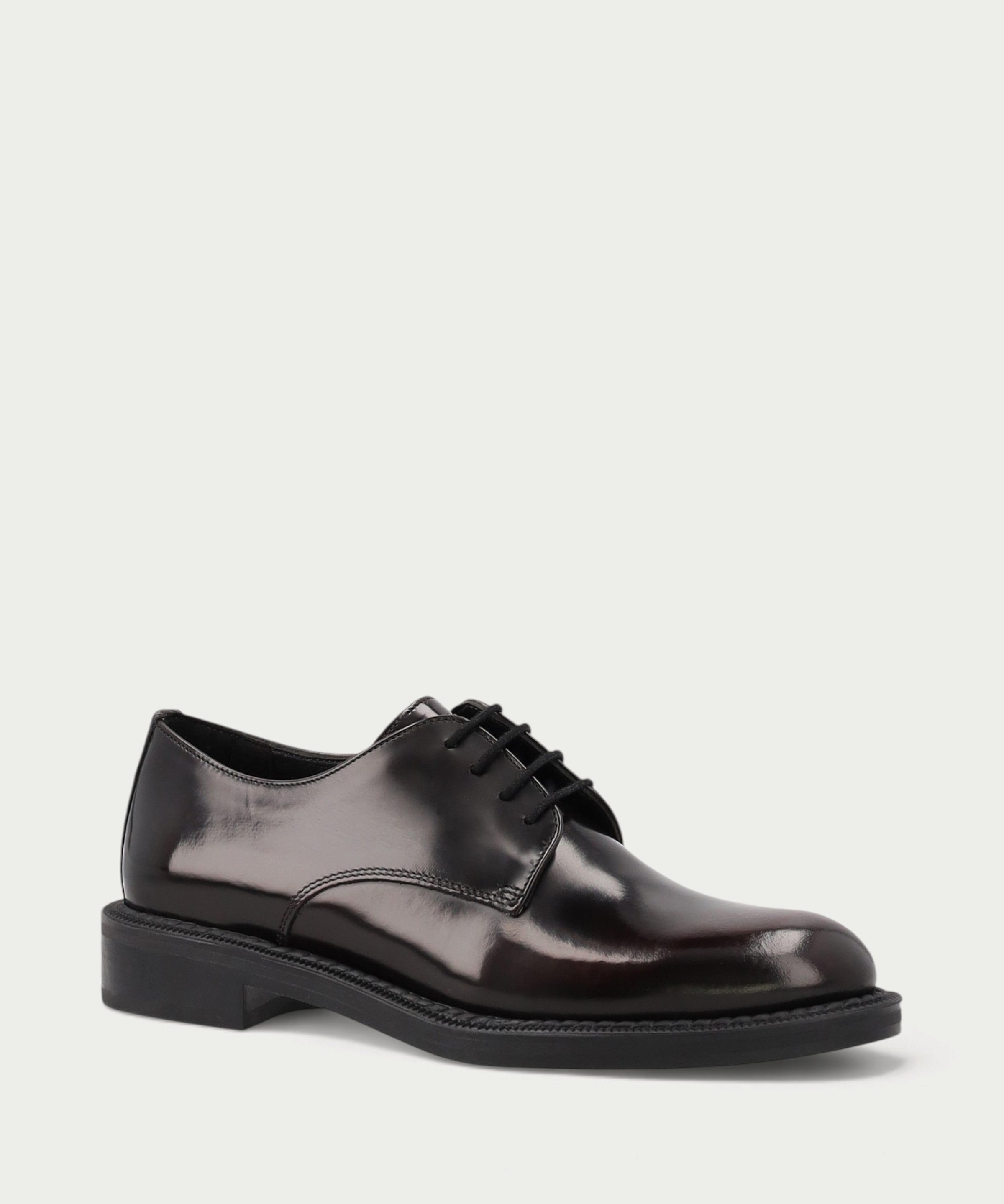 Women's smoky burgundy brushed leather Oxford shoes