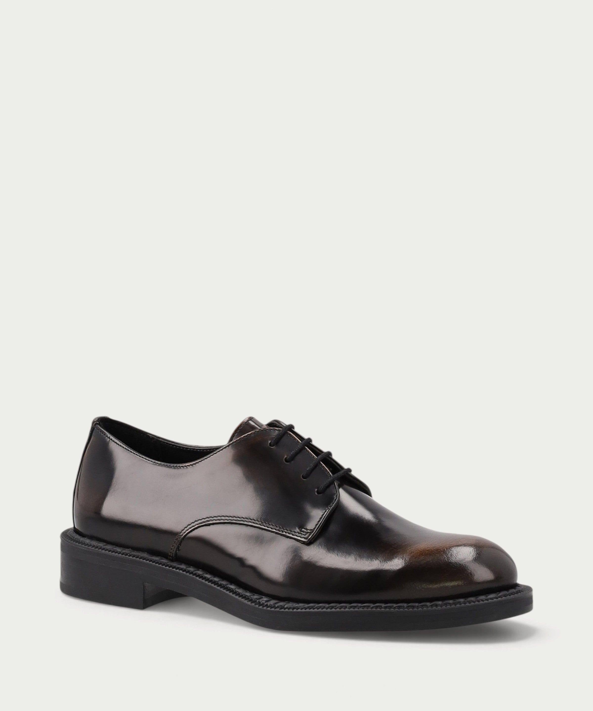 Women's smoky brown brushed leather Oxford shoes