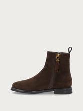 Stivaletti donna in pelle scamosciata marrone con zip - Cacao | FRAU