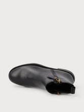 Women's black leather ankle boots with zip - Black | FRAU