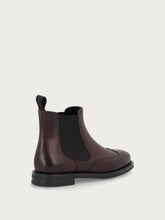 Women's brown leather Beatle boots with wing-tip design - Coffee | FRAU