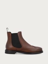 Women's brown leather Beatle boots with wing-tip design - Coffee | FRAU