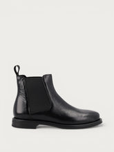 Women's minimal black polished leather Beatle boots - Black | FRAU