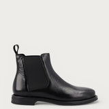 Women's minimal black polished leather Beatle boots