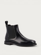 Women's minimal black polished leather Beatle boots - Black | FRAU