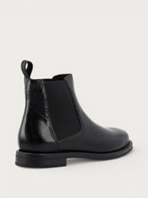 Women's minimal black polished leather Beatle boots - Black | FRAU