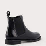 Women's minimal black polished leather Beatle boots
