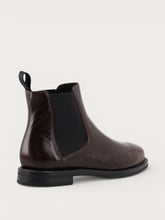 Women's minimal brown polished leather Beatle boots - Chocolate | FRAU